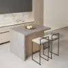 Modern 130 cm Wood Kitchen Island with Storage, Natural & Gray