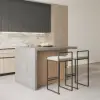 Modern 130 cm Wood Kitchen Island with Storage, Natural & Gray