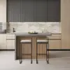 Modern 130 cm Wood Kitchen Island with Storage, Natural & Gray
