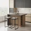 Modern 130 cm Wood Kitchen Island with Storage, Natural & Gray
