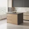 Modern 130 cm Wood Kitchen Island with Storage, Natural & Gray
