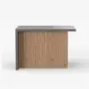 Modern 130 cm Wood Kitchen Island with Storage, Natural & Gray