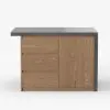 Modern 130 cm Wood Kitchen Island with Storage, Natural & Gray