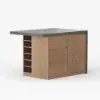 Modern 130 cm Wood Kitchen Island with Storage, Natural & Gray