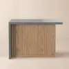 Modern 130 cm Wood Kitchen Island with Storage, Natural & Gray