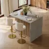Modern 127 cm Wood Kitchen Island with Storage, Natural & Grey