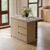Modern 127 cm Wood Kitchen Island with Storage, Natural & Grey