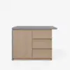 Modern 127 cm Wood Kitchen Island with Storage, Natural & Grey