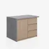Modern 127 cm Wood Kitchen Island with Storage, Natural & Grey