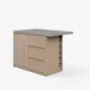 Modern 127 cm Wood Kitchen Island with Storage, Natural & Grey
