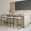 Japandi 183 cm Wood Kitchen Island with Storage, Concrete Grey & Natural – Style Tabletop