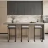 Japandi 183 cm Wood Kitchen Island with Storage, Concrete Grey & Natural – Style Tabletop