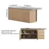 Japandi 183 cm Wood Kitchen Island with Storage, Concrete Grey & Natural – Style Tabletop