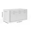 Modern 180 cm Glossy Sintered Stone Kitchen Island with Cabinets & Towel Rack