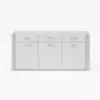 Modern 180 cm Glossy Sintered Stone Kitchen Island with Cabinets & Towel Rack