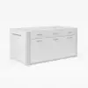 Modern 180 cm Glossy Sintered Stone Kitchen Island with Cabinets & Towel Rack