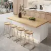 Japandi 183 cm Natural & White Kitchen Island with Storage & LED Lighting