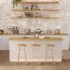 Japandi 183 cm Natural & White Kitchen Island with Storage & LED Lighting