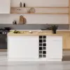 Japandi 183 cm Natural & White Kitchen Island with Storage & LED Lighting