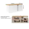 Japandi 183 cm Natural & White Kitchen Island with Storage & LED Lighting