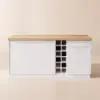 Japandi 183 cm Natural & White Kitchen Island with Storage & LED Lighting