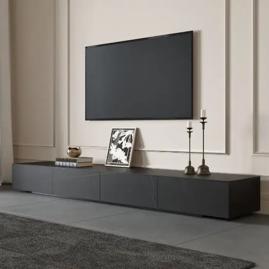 220 cm Modern Sintered Stone TV Unit with 4 Drawers