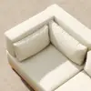 Grida 9-Piece Outdoor Natural Teak Modular Sectional Sofa Set with Coffee Table in Ivory