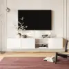 Wall or Floor Mounting 1800 mm White TV Lowboard with Drawers