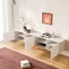 Wall or Floor Mounting 1800 mm White TV Lowboard with Drawers