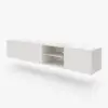 Wall or Floor Mounting 1800 mm White TV Lowboard with Drawers
