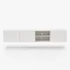Wall or Floor Mounting 1800 mm White TV Lowboard with Drawers