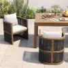 Wevara 2 Pieces Modern Aluminium & Ropes Outdoor Patio Dining Chair Set