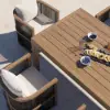 Wevara 2 Pieces Modern Aluminium & Ropes Outdoor Patio Dining Chair Set