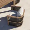 Wevara 2 Pieces Modern Aluminium & Ropes Outdoor Patio Dining Chair Set