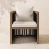 Wevara 2 Pieces Modern Aluminium & Ropes Outdoor Patio Dining Chair Set
