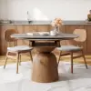 1200mm Modern Extendable Round Dining Table Seats 4-6 People Gray