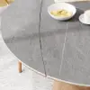 1200mm Modern Extendable Round Dining Table Seats 4-6 People Gray