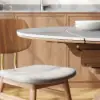 1200mm Modern Extendable Round Dining Table Seats 4-6 People Gray