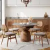 1200mm Modern Extendable Round Dining Table Seats 4-6 People Gray