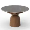 1200mm Modern Extendable Round Dining Table Seats 4-6 People Gray