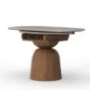 1200mm Modern Extendable Round Dining Table Seats 4-6 People Gray