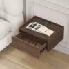 Wooden 1-Drawer Floating Bedside Table with Light & Charging Station – Rectangular – AUD-H1604