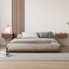 Wooden 1-Drawer Floating Bedside Table with Light & Charging Station – Rectangular – AUD-H1604