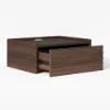 Wooden 1-Drawer Floating Bedside Table with Light & Charging Station – Rectangular – AUD-H1604