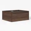Wooden 1-Drawer Floating Nightstand with Light & Charging Station, 2er Set – Rectangular