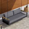 Tevara Outdoor Teak & Aluminium 2-Seater Swing Sofa in Grey