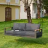 Tevara Outdoor Teak & Aluminium 2-Seater Swing Sofa in Grey