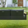 Tevara Outdoor Teak & Aluminium 2-Seater Swing Sofa in Grey