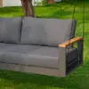 Tevara Outdoor Teak & Aluminium 2-Seater Swing Sofa in Grey