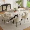Modern 160 cm Rectangle Glossy Pandora Sintered Stone Dining Table, Seats 4